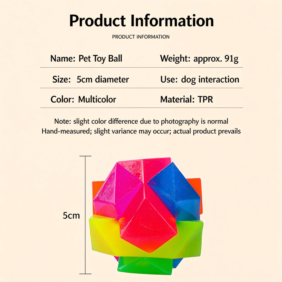 LED Flashing Bouncing Ball — Light-Up TPR Dog Toy