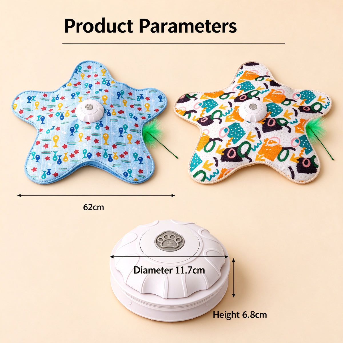 Star Hunting Mat with Auto Teaser Wand — 4 Patterns