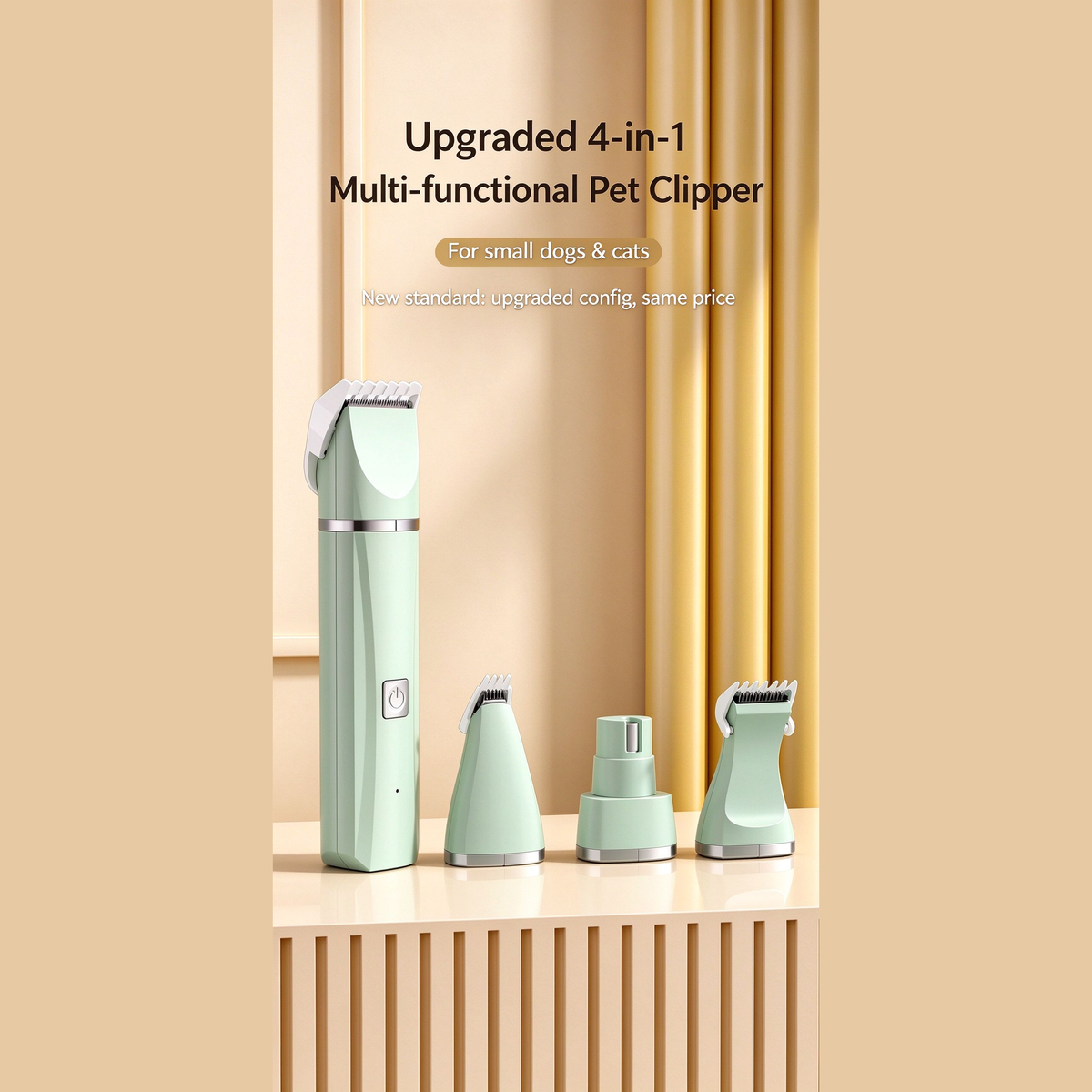 4-in-1 Digital Pet Clipper — Hair Clipper, Paw Trimmer & Nail Grinder in One
