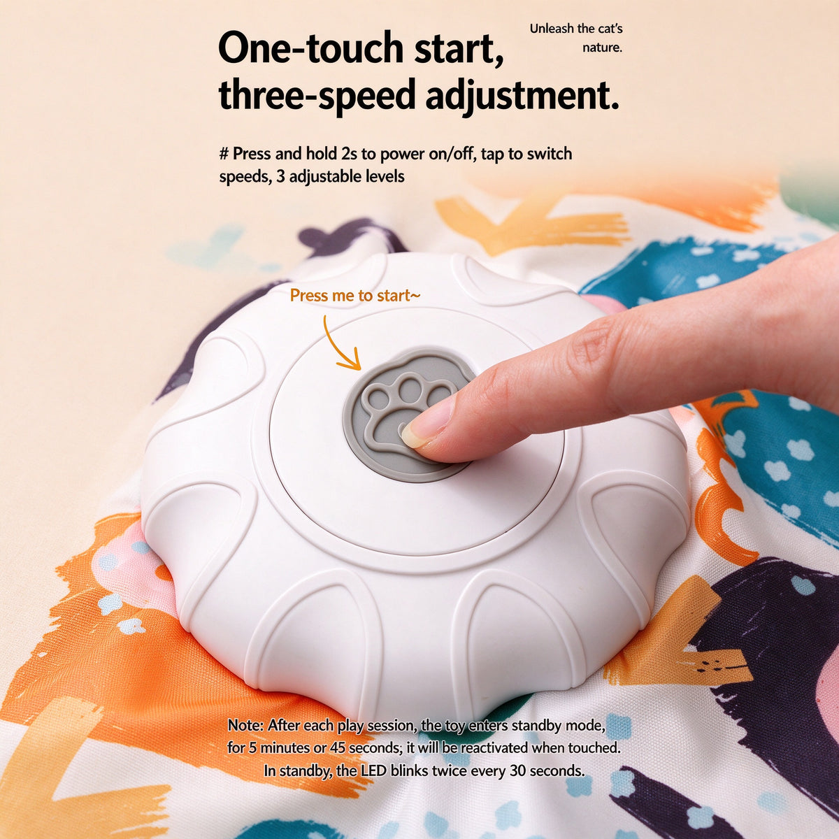 Star Hunting Mat with Auto Teaser Wand — 4 Patterns