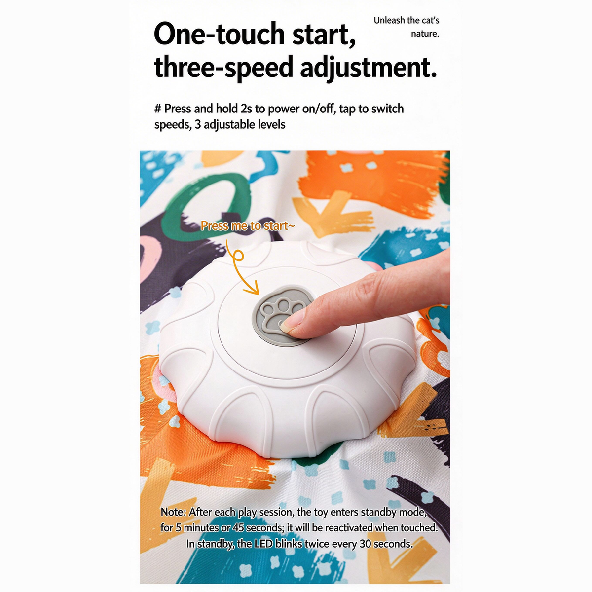 Star Hunting Mat with Auto Teaser Wand — 4 Patterns