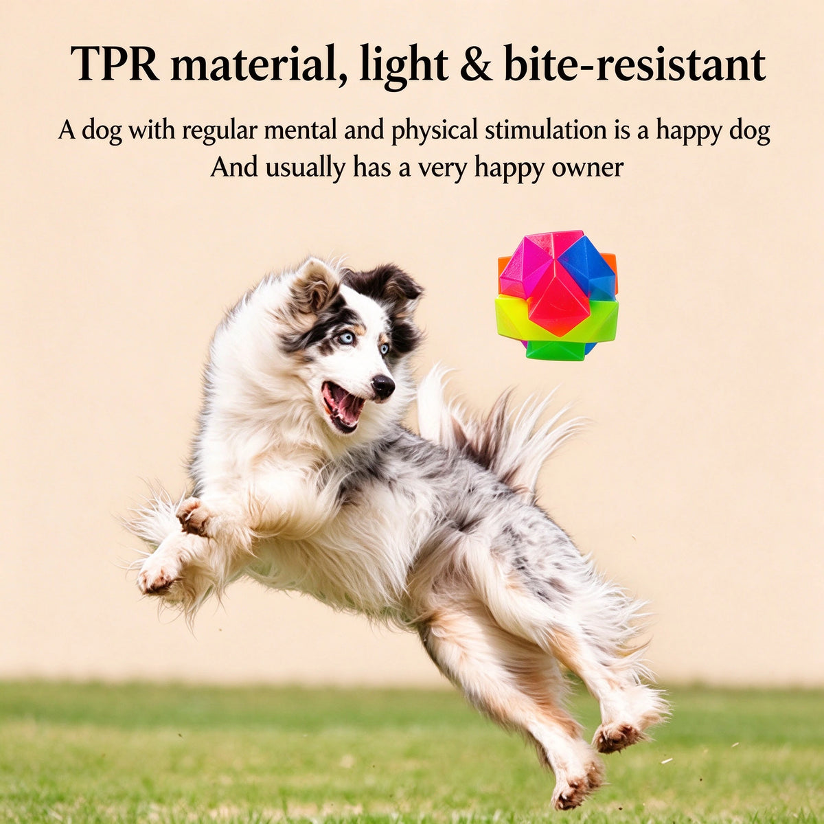 LED Flashing Bouncing Ball — Light-Up TPR Dog Toy
