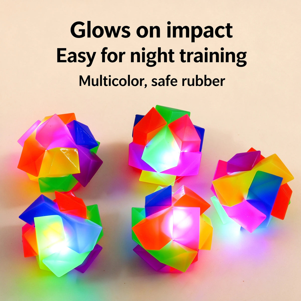 LED Flashing Bouncing Ball — Light-Up TPR Dog Toy