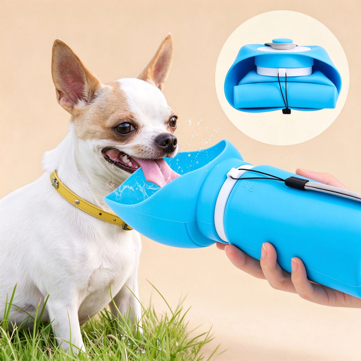 Portable Dog Water Bottle — Foldable Silicone Travel Drinker