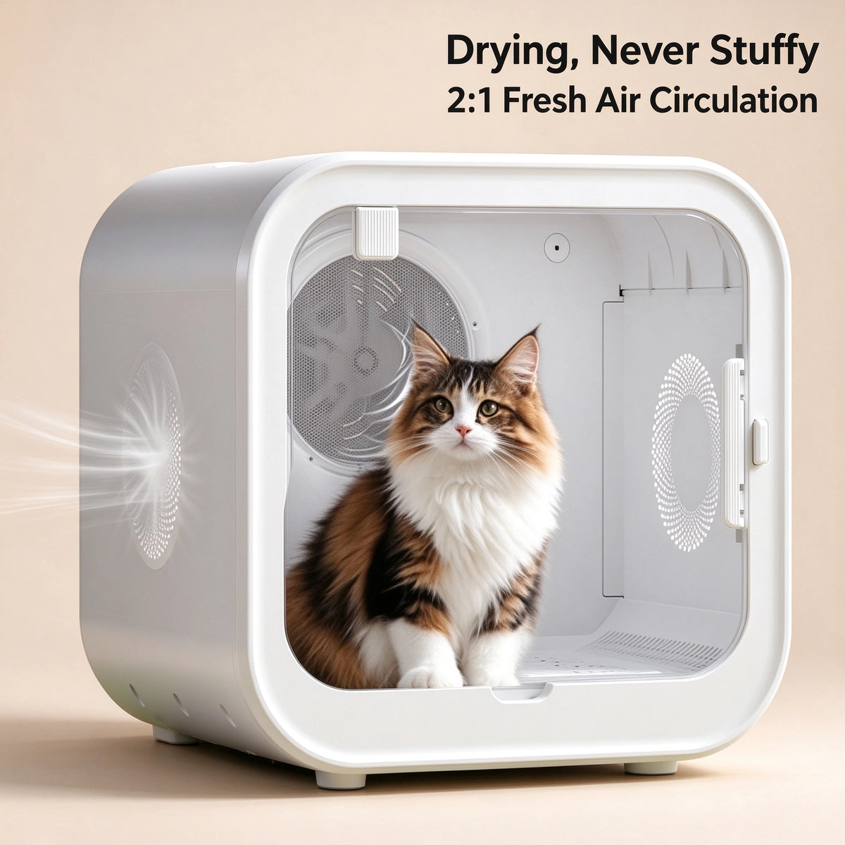 Quiet Pet Drying Box — Automatic Low-Noise Pet Dryer for Cats & Small Dogs