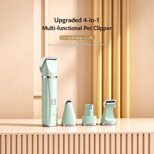 4-in-1 Digital Pet Clipper — Hair Clipper, Paw Trimmer & Nail Grinder in One