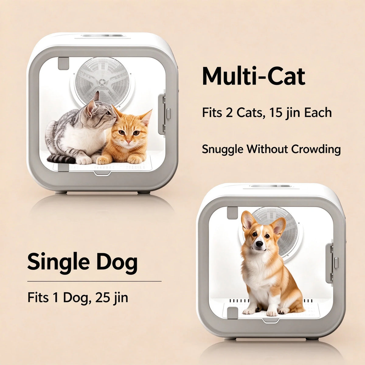 Fits 2 cats or 1 dog