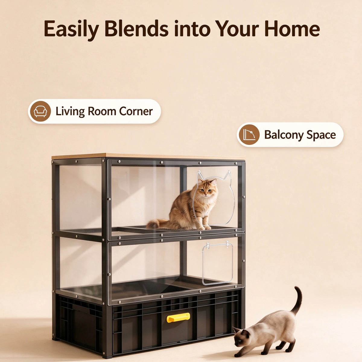 Furniture-Style Cat Litter Cabinet — Enclosed Litter Box Enclosure