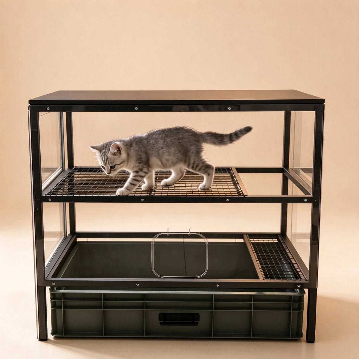 Furniture-Style Cat Litter Cabinet — Enclosed Litter Box Enclosure