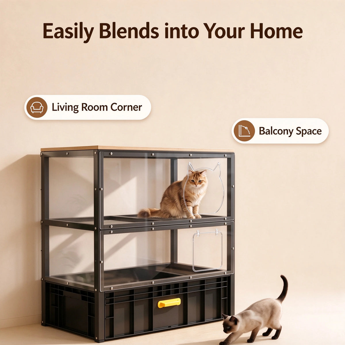 Furniture-Style Cat Litter Cabinet — Enclosed Litter Box Enclosure