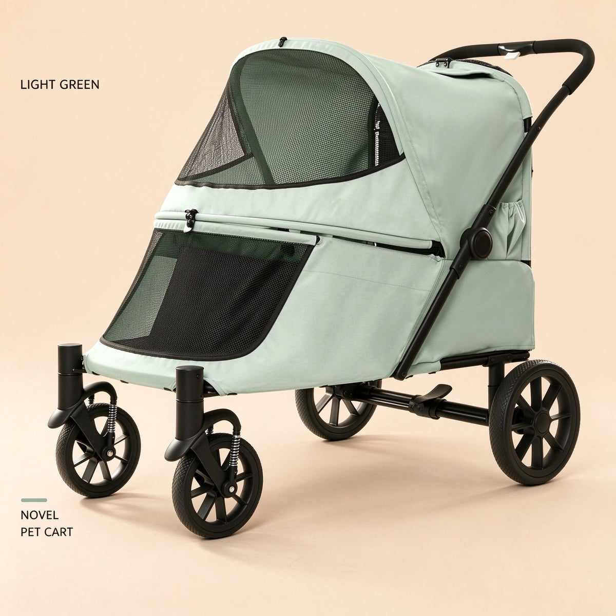Patented Ramp Pet Stroller — Foldable Dog Trolley with Built-in Access Ramp
